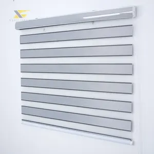 Hot sale dual combination manual insulated blackout blinds zebra blinds for office