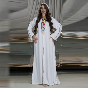AB215 Jalabiya Araba con Cappuccio e Perline Fatte a Mano per Donne Musulmane del Medio Oriente, Abito di Dubai - Product Image 4