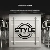 Ensemble de mobilier industriel moderne et écologique pour restaurants, pubs, cafés, écoles, salles de séjour, centres commerciaux, gymnases et salles à manger, comprenant tables, chaises, tabourets de café, banquettes en fer forgé