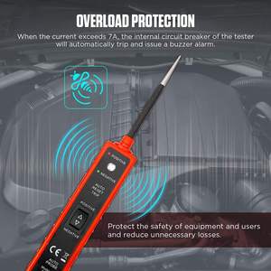 DC 6V~DC 24V Automotive Car Auto Voltage <strong>Tester</strong> with 4.8m/16ft Test Leads for <strong>Continuity</strong> Test Electrical Circuit Breaker Finder