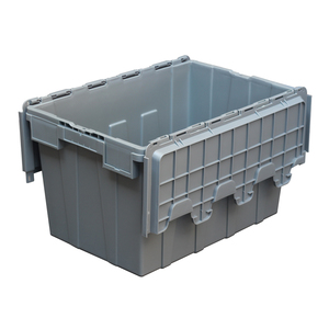 600*400*360mm Zware uitvoering, stapelbare en nestbare kunststof opbergbox met vastzittende deksel - Product Image 4