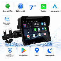 GPS portable pour moto 7 pouces avec Carplay, Android 13, 2 Go + 32 Go, étanche IP67, téléchargement d'applications Google Play Store, GPS moto