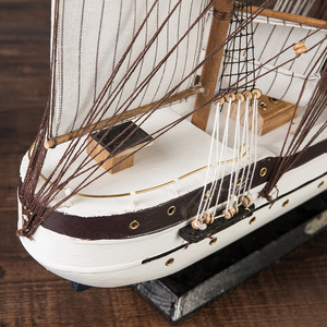 80cm modello nave nautica home desk decor scultura in legno artigianato barca a vela in legno modello di nave - Product Image 3