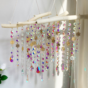Campana de Viento de Cristal Hecha a Mano, <span class=keywords><strong>Atrapasueños</strong></span> Arcoíris para Decoración Navideña Interior/Exterior, Decoración Boho de Ensueño - Product Image 2