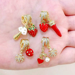 CH-LHP2332 belle émail Fruits <span class=keywords><strong>pendentif</strong></span> plaqué or émail <span class=keywords><strong>pomme</strong></span>/pastèque <span class=keywords><strong>pendentif</strong></span> à breloque mode citron <span class=keywords><strong>pendentif</strong></span> à breloque en gros - Product Image 3