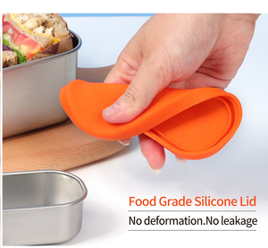 Boîte de conservation rectangulaire en acier inoxydable de 140 ml, sans BPA, micro-ondable, écologique, durable, portable, pour la conservation de la sauce tomate - Product Image 4