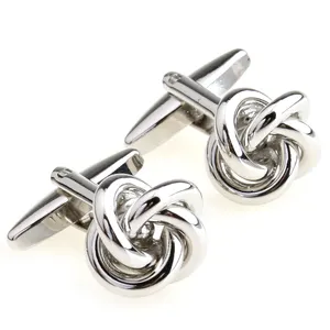 Promotional custom fashion bulk metal brass knot cufflink buttons blank cufflinks magnetic cuff links