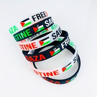 Bracelets en silicone souple PVC, vente en gros, drapeau Palestine, pour soutenir Gaza et la Palestine libre