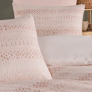 Ensemble de literie simple en popeline de coton Karden Flower Serene, rose poudré - Product Image 3
