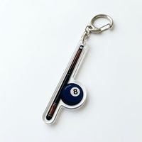 Porte-clés de billard personnalisé en acrylique transparent, impression UV double face, porte-clés de billard transparent, idée cadeau souvenir personnalisée