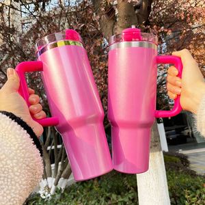 Gobelet isotherme personnalisé avec logo, 40 oz, en acier inoxydable, couleur arc-en-ciel, cuivre rose, paillettes, plaqué, idéal pour les voyages, meilleur rapport qualité-prix, cadeaux - Product Image 1