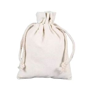 Sac à cordon en mousseline de coton écologique avec logo personnalisé, double cordon, petite pochette anti-poussière promotionnelle, élégant, vintage pour femme - Product Image 1