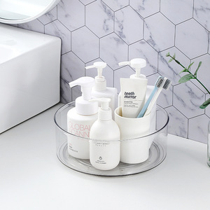 Plateau de rangement rotatif Caiya à 1 niveau, organiseur de bureau en plastique pour cuisine, salle de bain, cosmétiques, papeterie - Product Image 4
