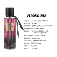 250 ml V.V.LOVE Parfum Femme Brume Corporelle Fleurie Fruitée Vaporisateur Corporel Étiquettes Privées en Usine en Stock OEM&ODM