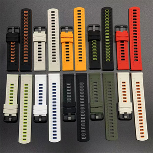 Bracelet de montre intelligente en silicone bicolore à motif de pneu 22 mm pour montre Garmin, bracelet pour montre intelligente <span class=keywords><strong>Xiaomi</strong></span> S5 <span class=keywords><strong>5</strong></span> avec boucle en métal - Product Image 4