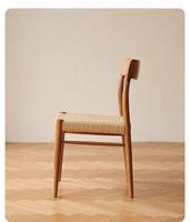 Chaise de salle à manger en bois tressée avec dossier simple, moderne, écologique, durable, imperméable, pour hôtel, chambre et salon