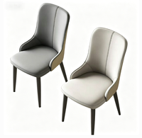 Chaise de salle à manger de luxe moderne haut de gamme, design élégant en cuir pour la maison, les loisirs, l'hôtel, la table à thé ou les réunions - Chaise de style simple