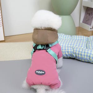 Nueva ropa de Otoño Invierno para perros, ropa para mascotas de oso de peluche, abrigo grueso cálido para perros de cuatro patas <span class=keywords><strong>con</strong></span> botón de tracción - Product Image 3