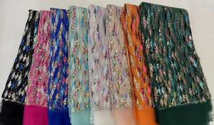 Tejido de malla de encaje con cuentas y perlas para vestido de boda europeo, 2023 - Product Image 6