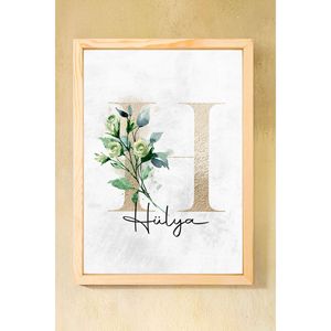 Art mural en bois naturel avec motif de lettres, peintures élégantes de fleurs - Product Image 5