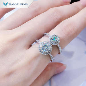 Anillo de Compromiso de Plata 925 con Diamante Moissanita de Corte Redondo de 0.5CT 1CT de Lujo Tianyu, Joyería de Boda, Regalos - Product Image 3