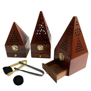 Mabkhara arabic incense burner set temple wooden charcoal cone burner wood charcoal carbonization furnace CUSTOM LOGO coal pot