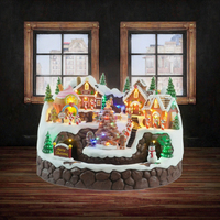 Nouveauté BH : Village musical LED animé de Noël, maison de bonbons en polyrésine, train classique rotatif et en mouvement