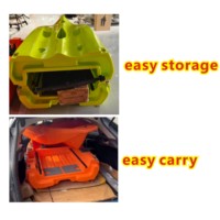 Kayak de pêche modulaire en HDPE à 3 sections pour 2 personnes, ultra stable, avec moteur détachable, pédale d'avance, hélice, aileron, respectueux de l'environnement
