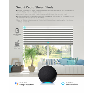 Persianas Inteligentes Motorizadas ZSTARR Zebra Blinds One 6 16 con Control Remoto para Múltiples Ventanas, Compatibles con Google Assistant y <span class=keywords><strong>Amazon</strong></span> Alexa - Product Image 3