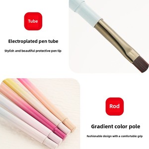 Lot de 5 pinceaux à double tête avec manche métallique pour nail art, gel UV et peinture acrylique – Fournitures de manucure - Product Image 5