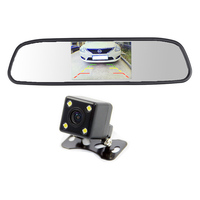 Best-seller moniteur de rétroviseur 4.3 pouces tft lcd avec système de caméra de recul de voiture de vision nocturne, avec lumières LED