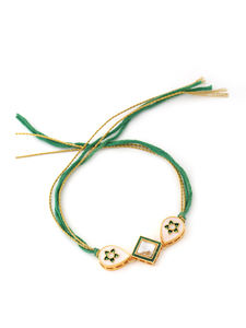 Pulsera Premium Minimalista con Motivo Kundan, Diseño Contemporáneo, Regalo para el Festival Raksha Bandhan para Hermano, Colección Hecha a Mano - Product Image 3