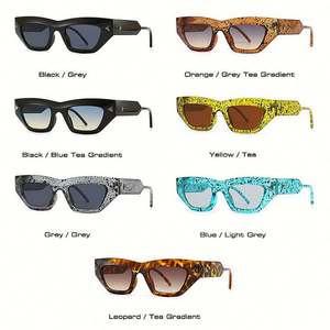 Vente en gros de lunettes de soleil tendance vintage 2023, dégradé de couleurs bonbons, rivets, lunettes de soleil pour femmes, style œil de chat - Product Image 4
