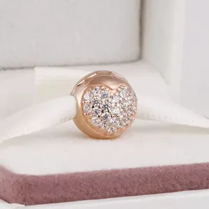 Bracelete, 100% prata esterlina 925 & rosa dourado banhado a coração clipe miçangas ajuste camilia europeu joias charme pulseiras