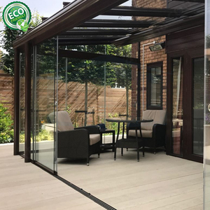 Casas de vidrio modernas Jardín al aire libre Sunroom Inclinación a la pared Casas de puertas correderas de vidrio motorizadas - Product Image 5