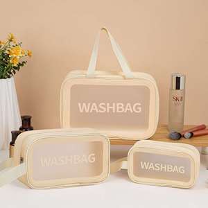 Wholesale Washbag Transparent <b>Vinyl</b> Waterproof Makeup <b>Bag</b> With Handle Zipper Cosmetic <b>Bag</b> Clear Toiletry <b>Bag</b> - Product Image 5