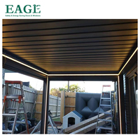 Persienne motorisée étanche en aluminium Portes en verre ouvertes pliantes coulissantes Pergola en verre trempé pour pavillon