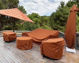 TAK Brown BBQ Grill Cover 56 pouces Patio extérieur 600D Heavy Duty Waterproof 2-3 Burner Barbecue Cover pour <span class=keywords><strong>Weber</strong></span> - Product Image 2