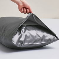 Taie d'oreiller en satin de qualité hôtelière, personnalisable, luxe, fermeture éclair ou enveloppe