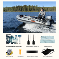 Bateau pneumatique HY Sports 3,3 m en alliage d'aluminium et PVC, bateau de sauvetage pour 5 personnes, bateau de pêche