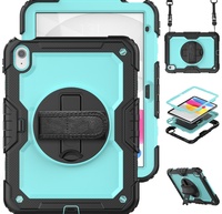 Casing Pelindung Tugas Berat dengan Tali Pegangan dan Penyangga Putar Untuk iPad (A16) Generasi ke-11/ke-10