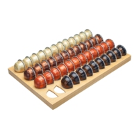 Tiroir de rangement pour capsules de café en bambou, organiseur pliable de haute qualité en bambou pour la cuisine, la maison et le bureau