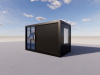 Maison conteneur préfabriquée personnalisable de 20 pieds/40 pieds avec mur-rideau en verre, design moderne, étanche, pour usage hôtelier/appartement/ferme