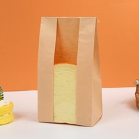 Logo personnalisé fenêtre transparente anti-graisse collation emballage papier sulfurisé fond en forme de V sacs en papier verre à usage latéral pour les aliments