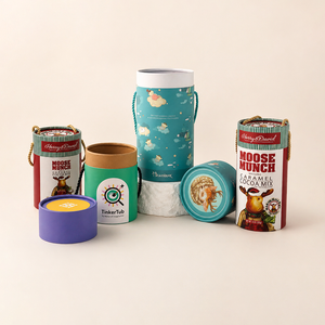 Emballage personnalisé en tube de papier de qualité alimentaire, écologique, de forme ronde, pour confiserie, avec poignée cylindrique - Product Image 3