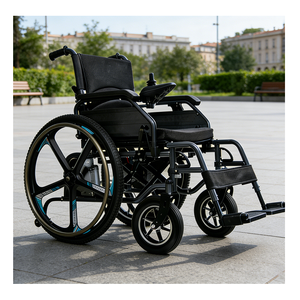 Fauteuil roulant électrique pliable avec roues en alliage de magnésium-aluminium de 24 pouces, adapté aux personnes <span class=keywords><strong>âgée</strong></span>s et aux personnes handicapées - Product Image 5