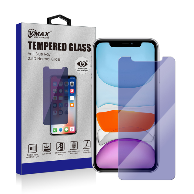 Anti Blue Light 2.5D Anti Fingerprint Cell Phone Tempered Glass Screen Protector for Apple iPhone 11 12 Pro Max 12 Mini