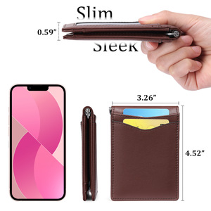 Regali personalizzati RFID blocco Extra grande capacità in pelle fermasoldi minimalista sottile carta di credito <span class=keywords><strong>portafoglio</strong></span> <span class=keywords><strong>verticale</strong></span> per gli uomini - Product Image 3