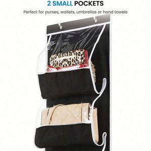 Over Door Wall Hanging Transparent Storage Bag Clear Storage Organizer Holder for <b>Handbag</b> Clothing Scarves - Product Image 5