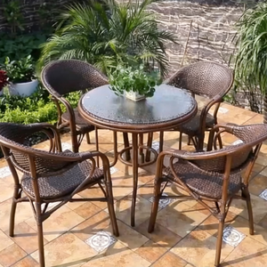 FYZK Sedute da Esterno in Rattan di Alta Qualità, Impermeabili, per Giardino, Resort, Parco, Balcone, Cortile, Ristorante, Cucina - Product Image 1